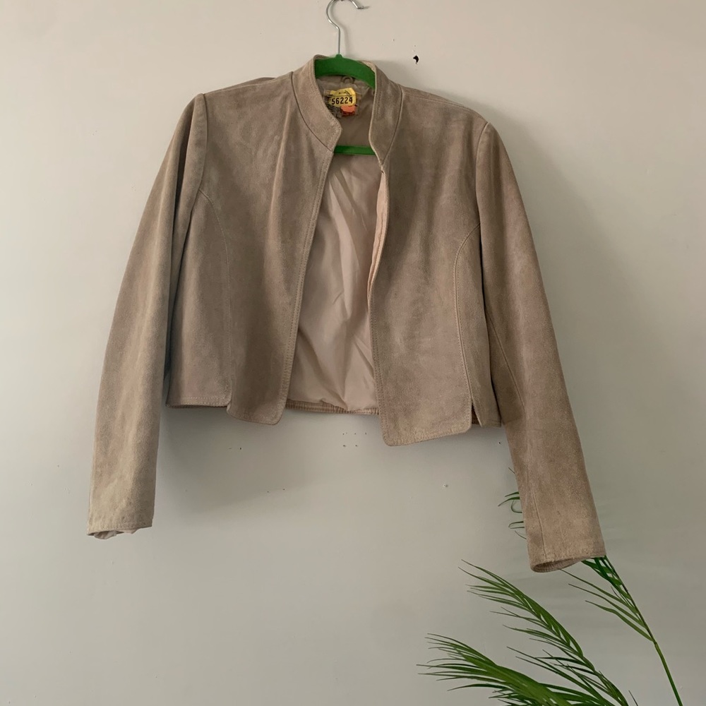 Vintage Cream Leather Jacket